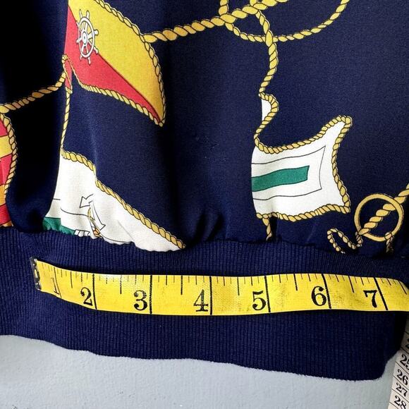 Alfred Dunner Nautical Sailing Flags Navy Blue Lightweight Button Up Jacket 22W - Picture 11 of 12